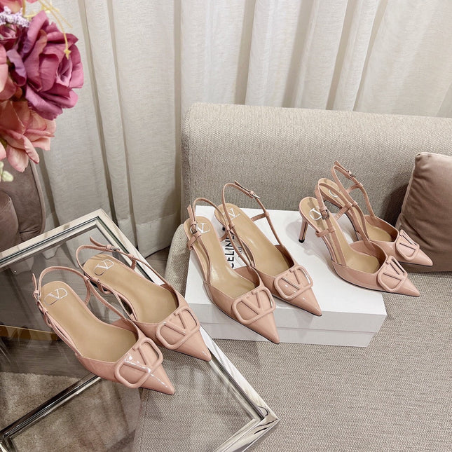 Vlogo Signature Slingback Rose Cannelle Calfskin