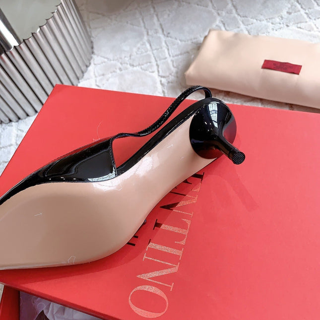 Vlogo Slingback Pump 65MM Shiny Black