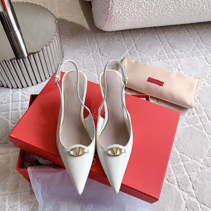 Vlogo Slingback Pump 65MM Shiny White