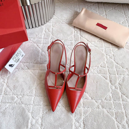 2 Rockstud Slingback 90mm Matte Red