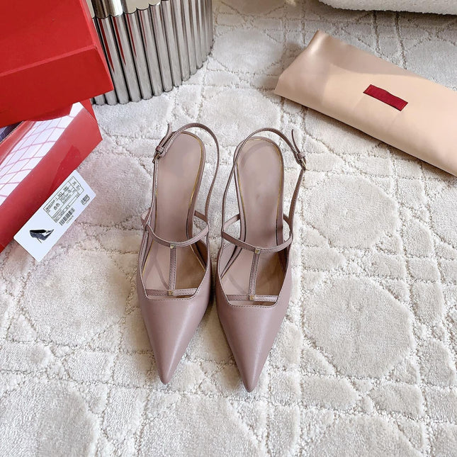 2 Rockstud Slingback 90mm Matte Rose Cannelle