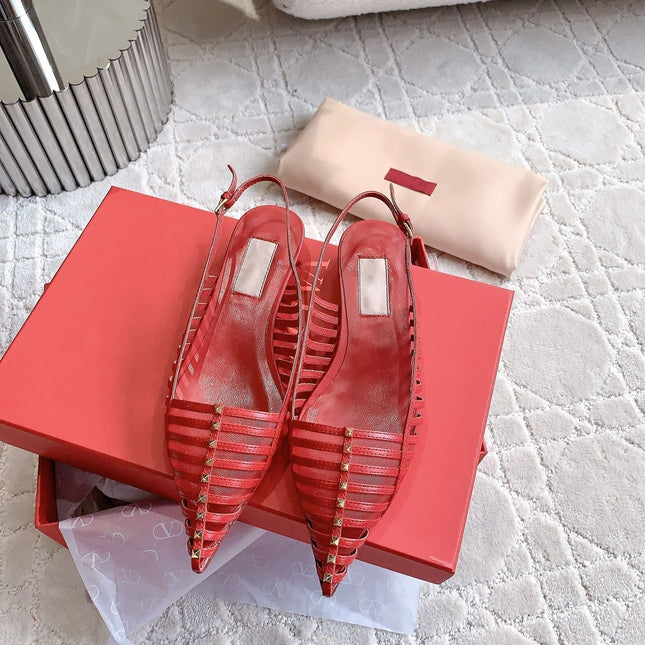 Mesh Slingback Ballerina Red