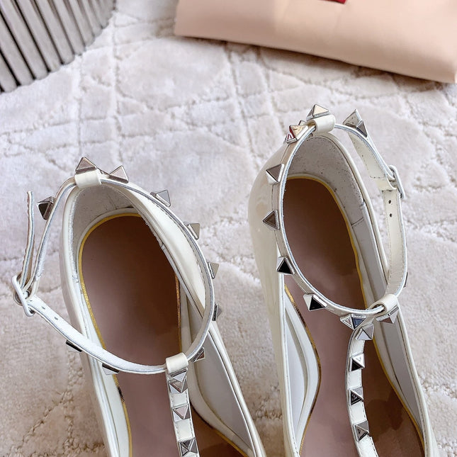 Rockstud TStrap 10cm White