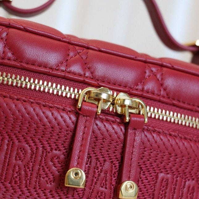 SMALL TRAVEL VANITY RED LAMBSKIN