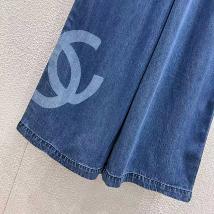 CHANEL STRAIGHT-LEG JEANS WITH LOGO