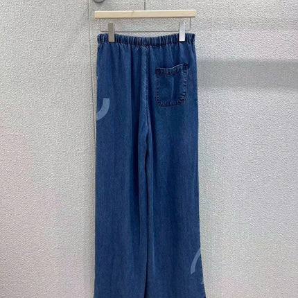 CHANEL STRAIGHT-LEG JEANS WITH LOGO